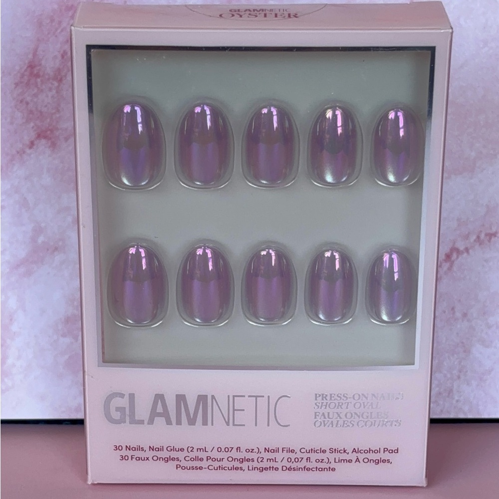 NWT Glamnetic Press on Nail Set Shimmering Shores Collection 30 Nails Oyster - Picture 9 of 9